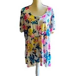 NWT-TORRID-BRIGHT FLORAL BABYDOLL TOP-SIZE 2x